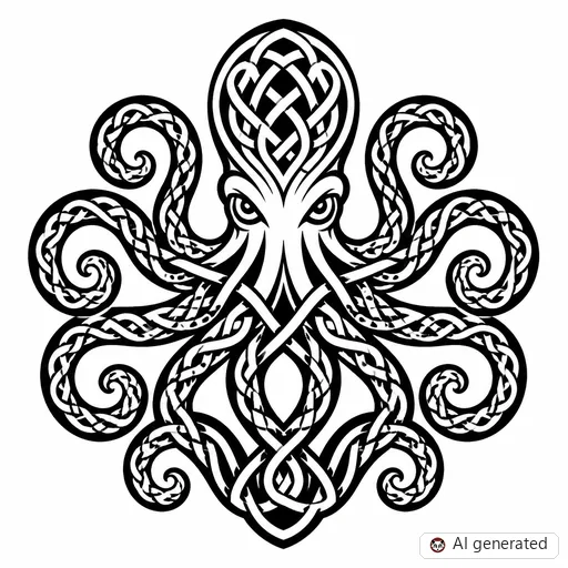 Disegno di tatuaggio Polpo in stile Celtico