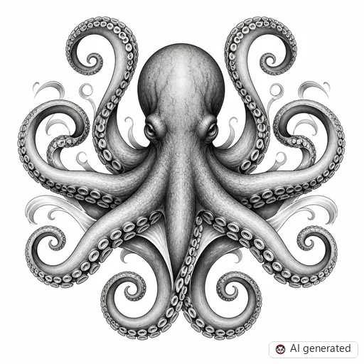 Oktopus-Tattoo-Entwurf im Stil Chicano