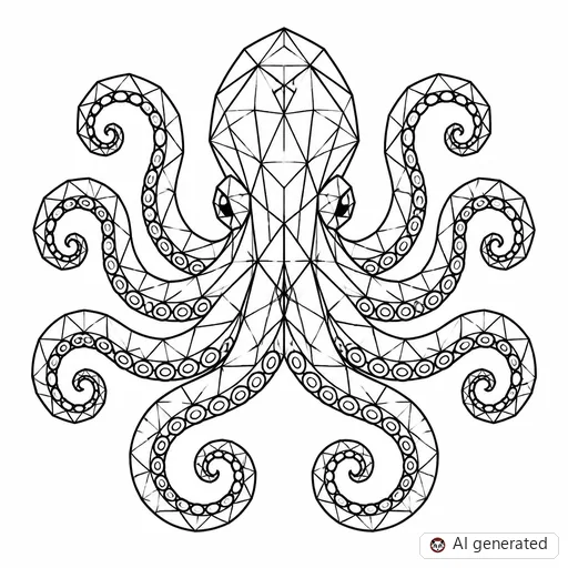 Octopus tattoo design in Geometric style