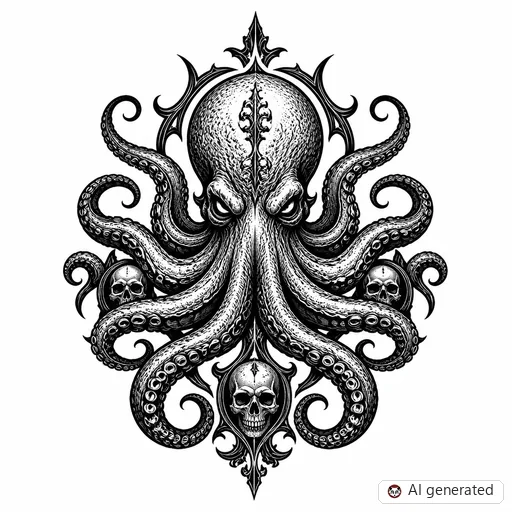 Disegno di tatuaggio Polpo in stile Gothic