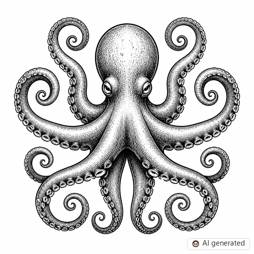 Oktopus-Tattoo-Entwurf im Stil Illustrative