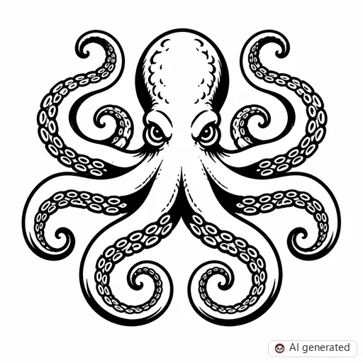 Oktopus-Tattoo-Entwurf im Stil Traditional