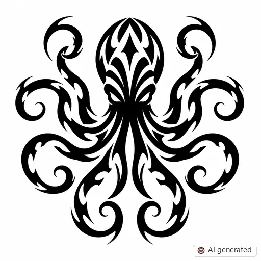 Oktopus-Tattoo-Entwurf im Stil Tribal