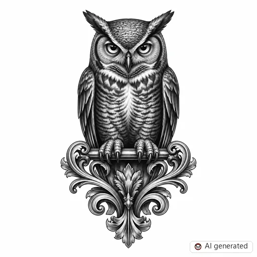 Eule-Tattoo-Entwurf im Stil Chicano
