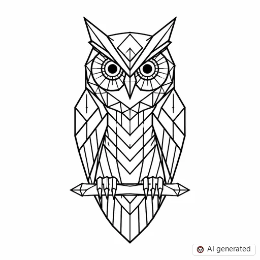 Owl tattoo design in Geometric style