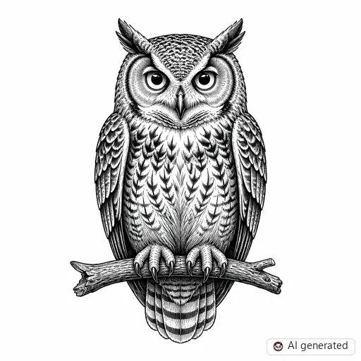 Owl tattoo design in Illustrative style
