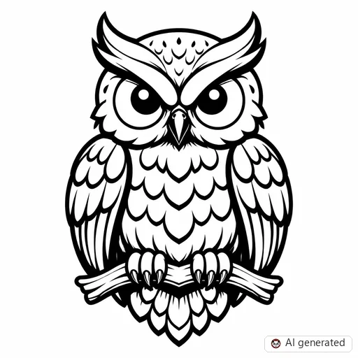 Owl tattoo design in New School style