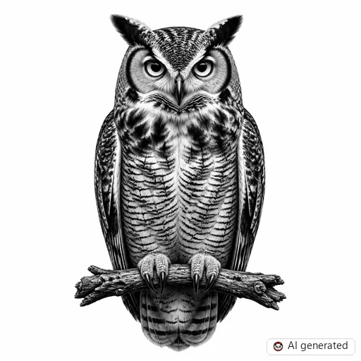 Owl tattoo design in Realism style