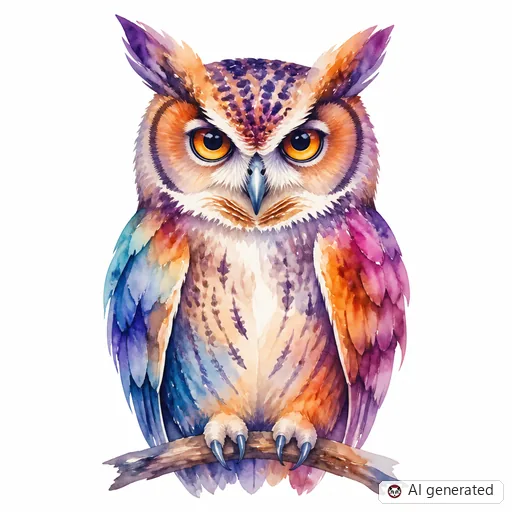 Owl tattoo design in Watercolor style