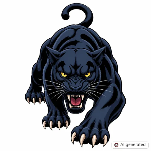 Panther-Tattoo-Entwurf im Stil Anime