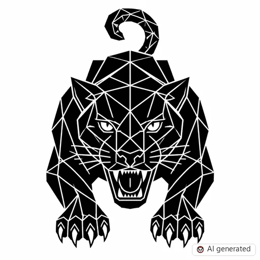 Panther tattoo design in Geometric style