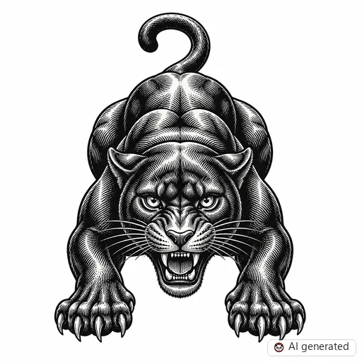 Panther tattoo design in Illustrative style