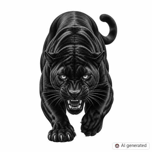 Panther tattoo design in Realism style