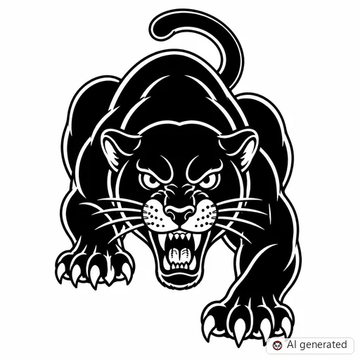 Panther tattoo design in Traditional style