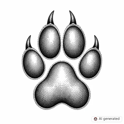 Paw print tattoo design in Illustrative style