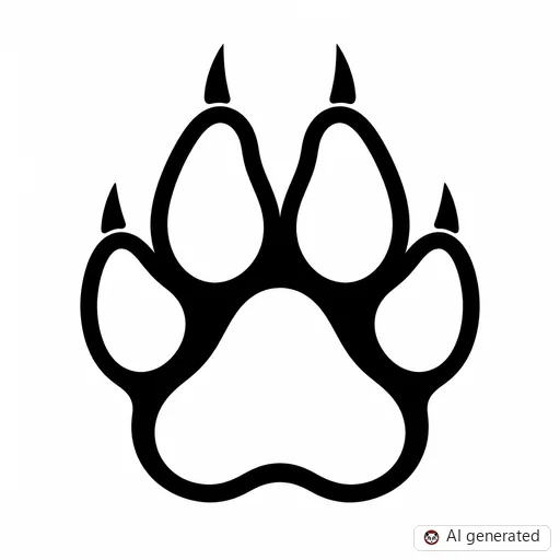 Pfotenabdruck-Tattoo-Entwurf im Stil Negative Space