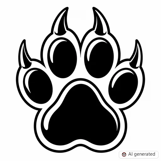 Paw print tattoo design in New School style