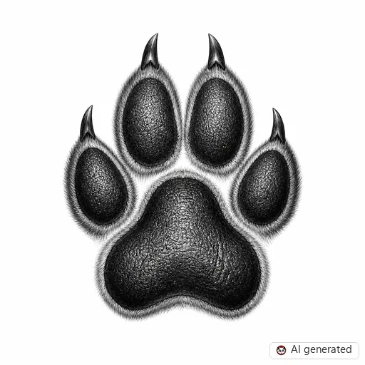 Paw print tattoo design in Realism style