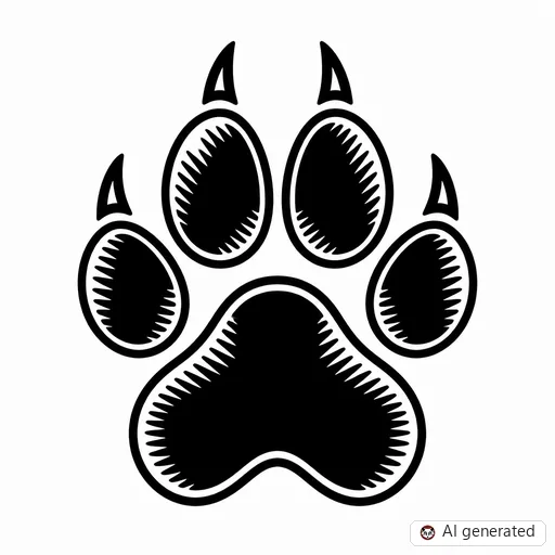 Paw print tattoo design in Traditional style