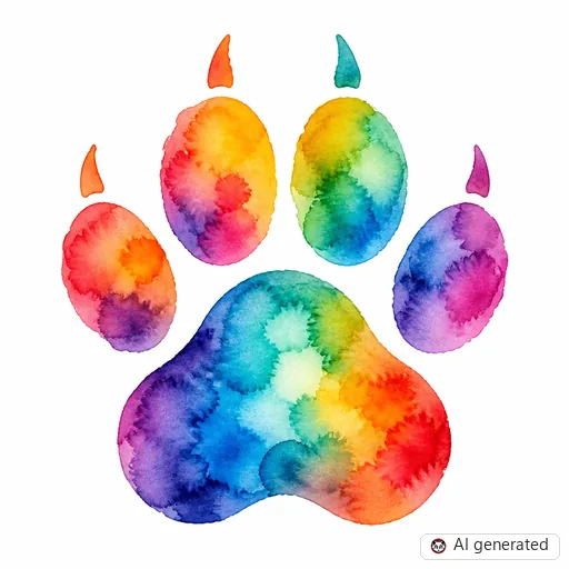 Paw print tattoo design in Watercolor style