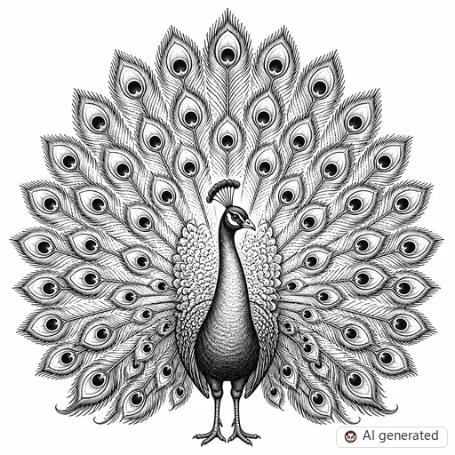 Peacock tattoo design in Illustrative style