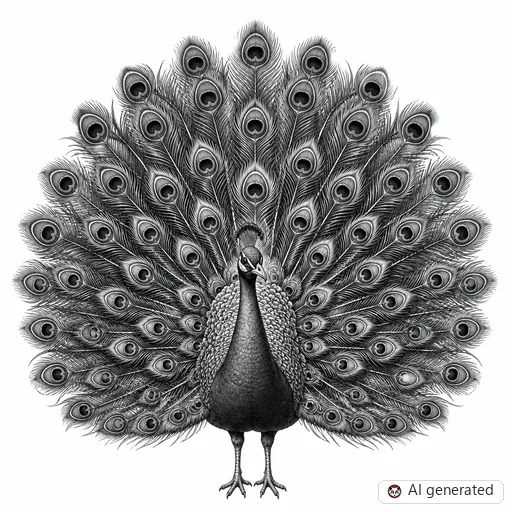 Peacock tattoo design in Realism style