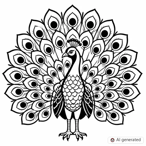 Peacock tattoo design in Traditional style