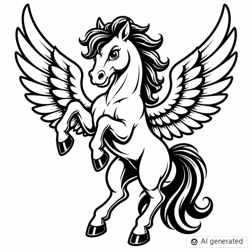 Pegasus tattoo design in New School style