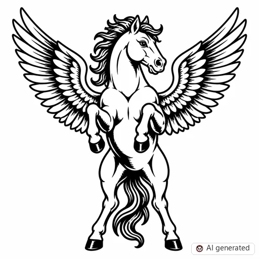 Pegasus tattoo design in Traditional style