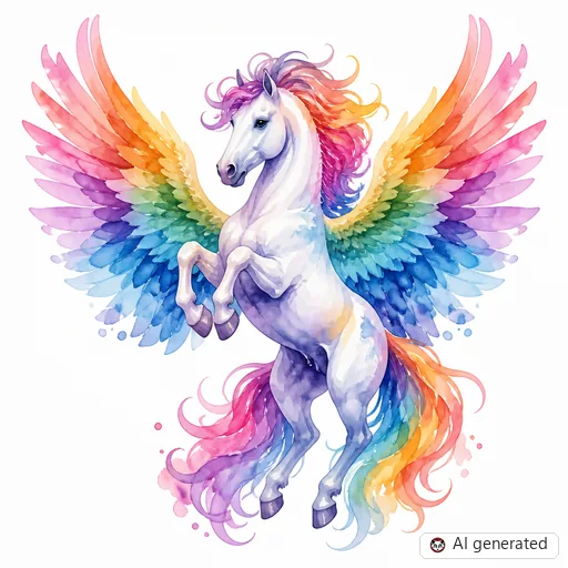 Pegasus tattoo design in Watercolor style