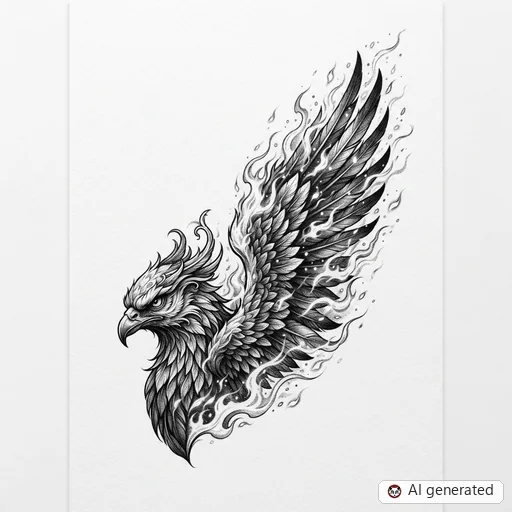 Projekt tatuażu Feniks w stylu Realism