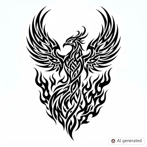 Projekt tatuażu Feniks w stylu Tribal