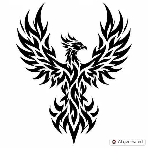 Phoenix tattoo design in Tribal style