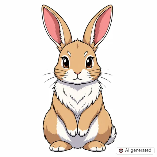 Hase-Tattoo-Entwurf im Stil Anime