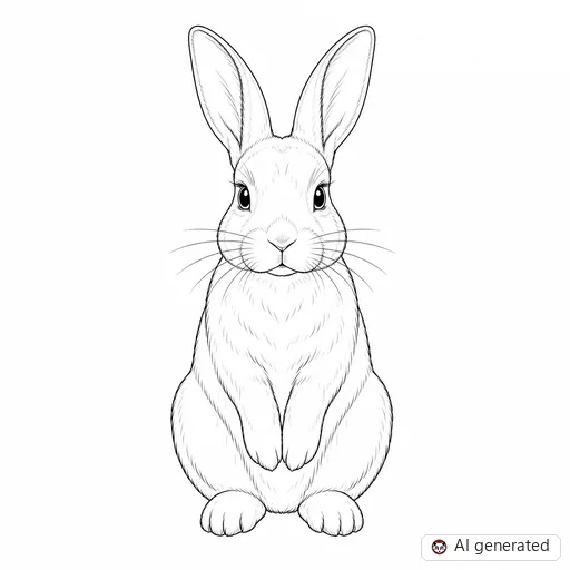 Rabbit tattoo design in Fine-Line style