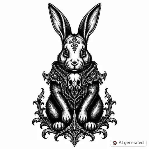 Disegno di tatuaggio Coniglio in stile Gothic