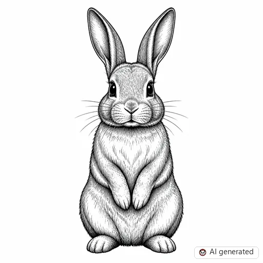Rabbit tattoo design in Illustrative style