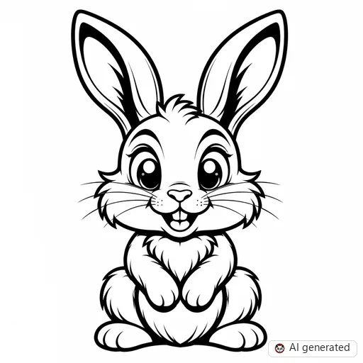 Rabbit tattoo design in New School style