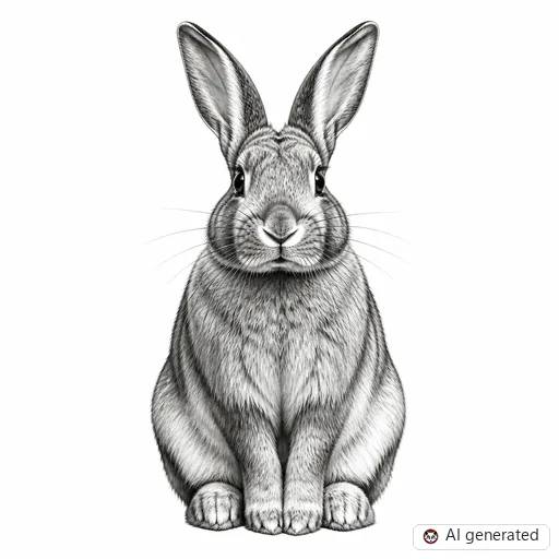 Rabbit tattoo design in Realism style