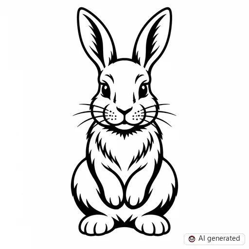 Rabbit tattoo design in Traditional style