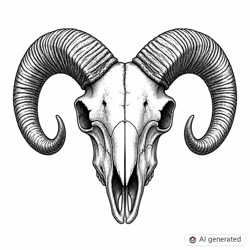 Ram tattoo design in Illustrative style