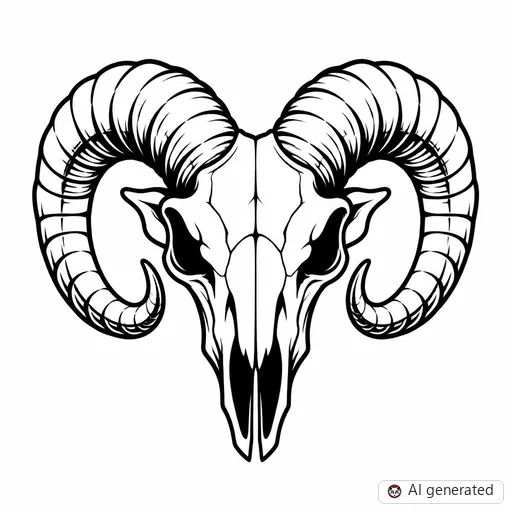 Ram tattoo design in New School style