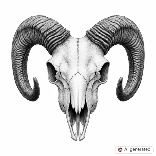 Ram tattoo design in Realism style