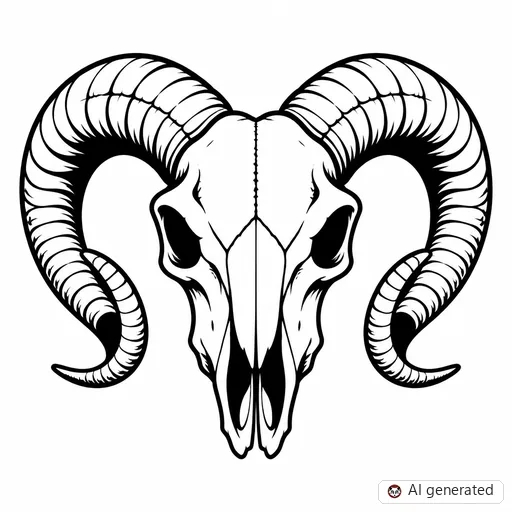 Ram tattoo design in Traditional style