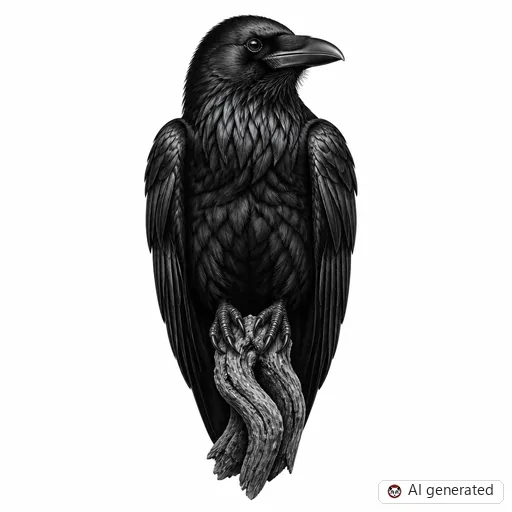 Raven tattoo design in Realism style