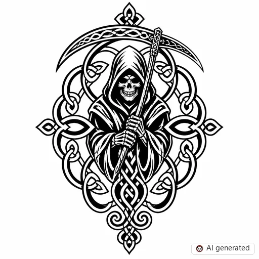 Disegno di tatuaggio Mietitore in stile Celtico