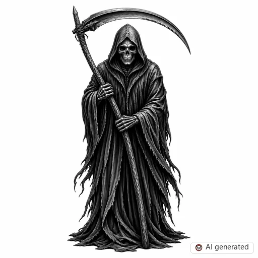Reaper tattoo design in Realism style