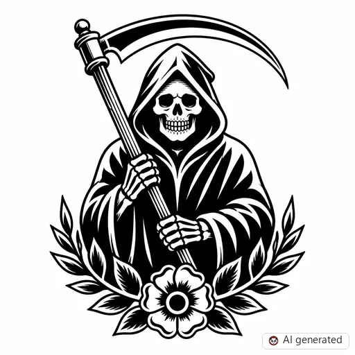 Reaper tattoo design in Traditional style