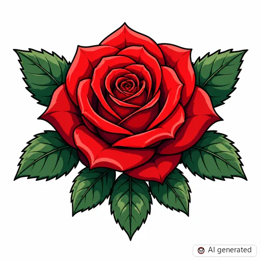 Rose-Tattoo-Entwurf im Stil Anime