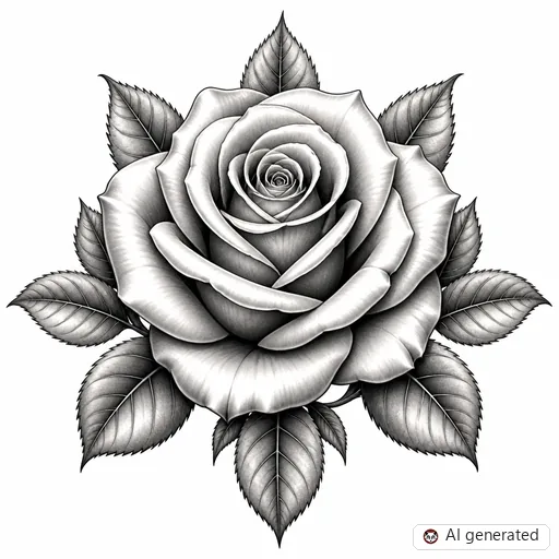 Rose-Tattoo-Entwurf im Stil Chicano
